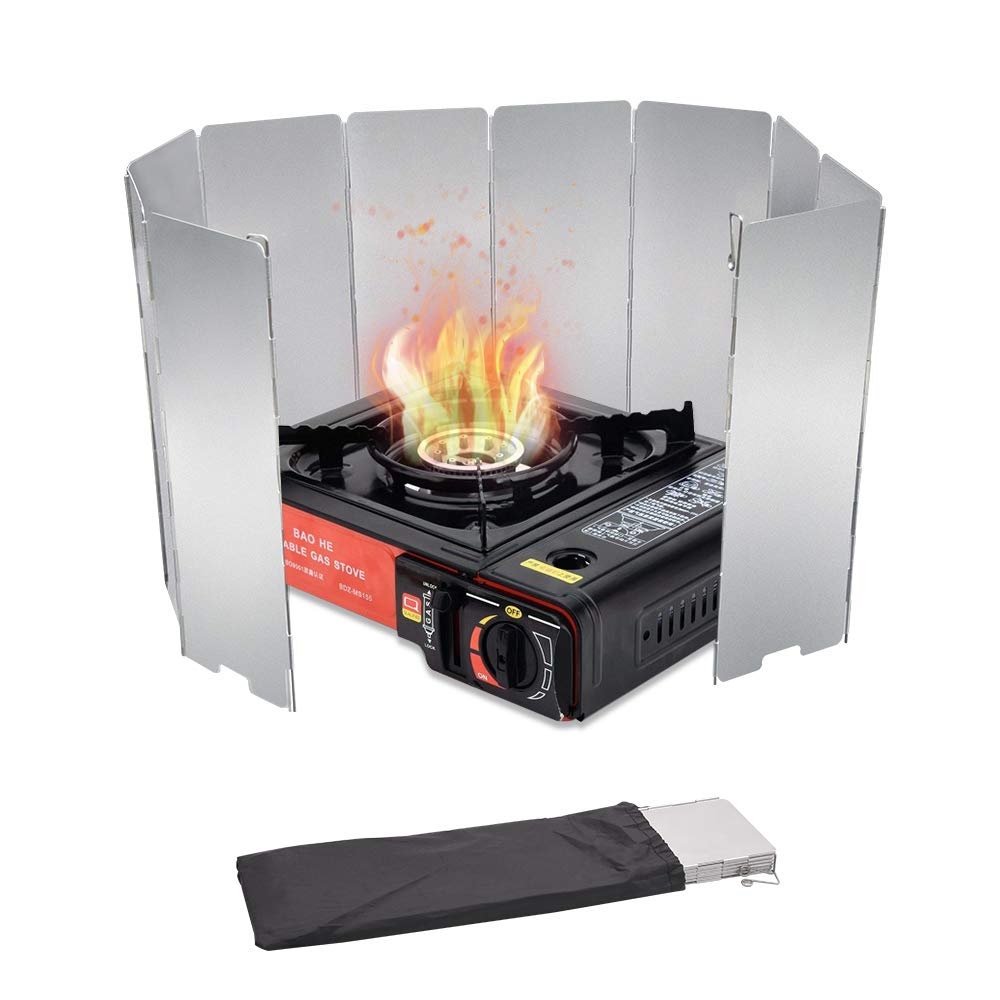 10-Panel Aluminum Stove Windscreen for Camping