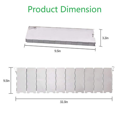 10-Panel Aluminum Stove Windscreen for Camping
