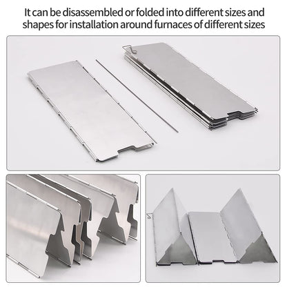 10-Panel Aluminum Stove Windscreen for Camping